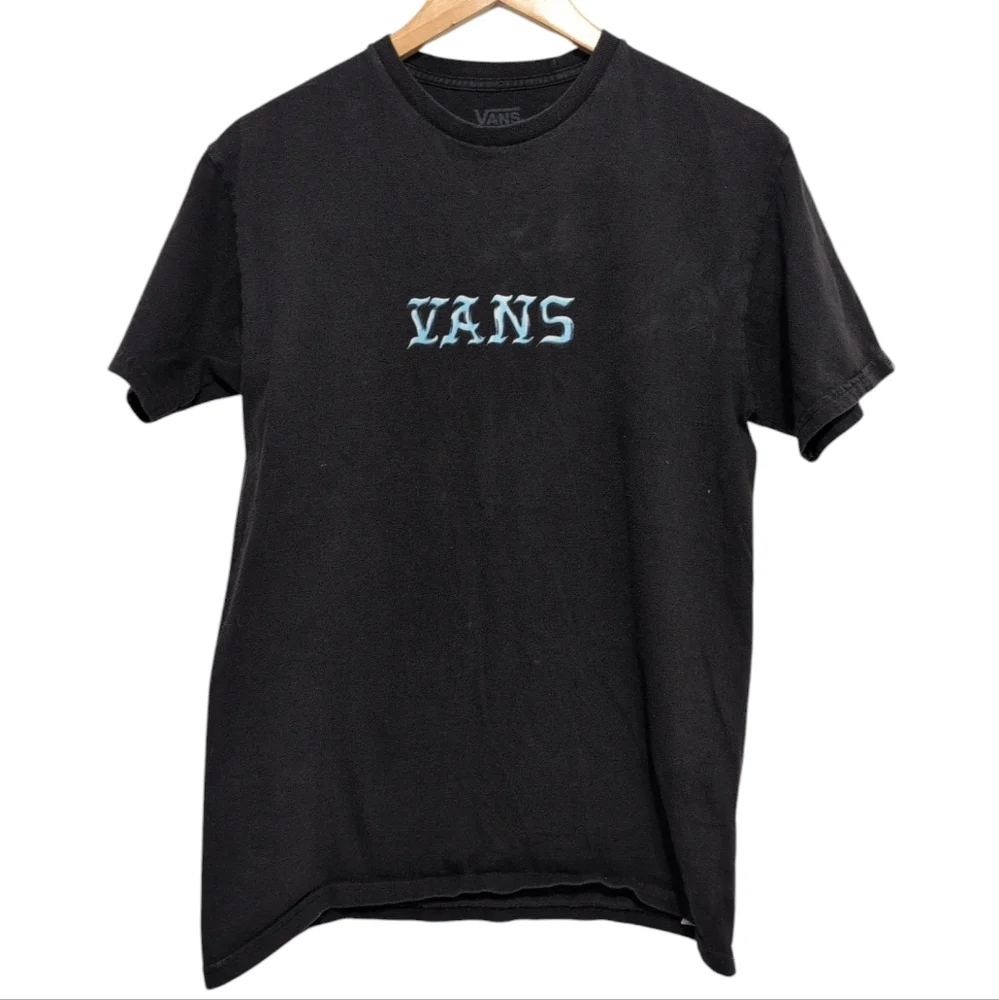 Vans Black T-Shirt with Bone and Floral Daisy Design Gender Neutral size Medium - Picture 4 of 16